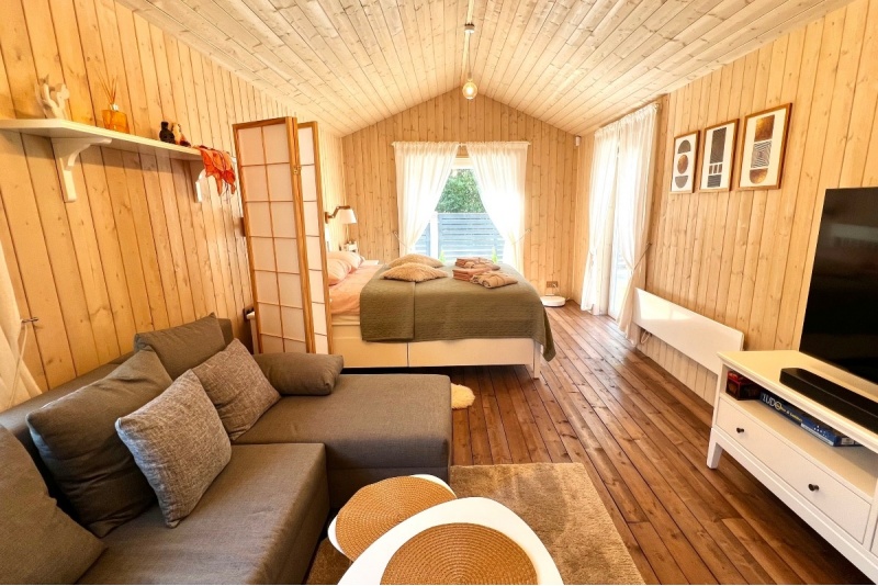 Ramus šeimos poilsis darbo dienomis su sauna poilsio namelyje „Nandi rezidence“