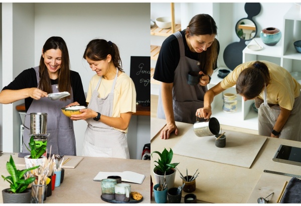 Keramikos užsiėmimas dviem studijoje „Spring and Fall“ Vilniuje