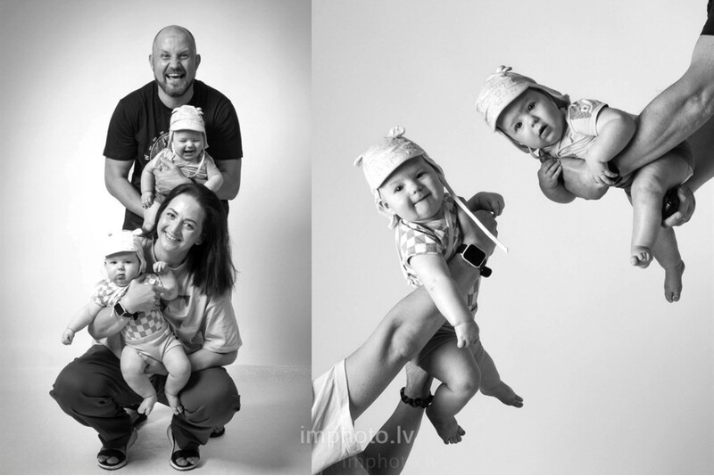 Juodai balta ir spalvota fotosesija be fotografo studijoje „Im photo“ Rygoje