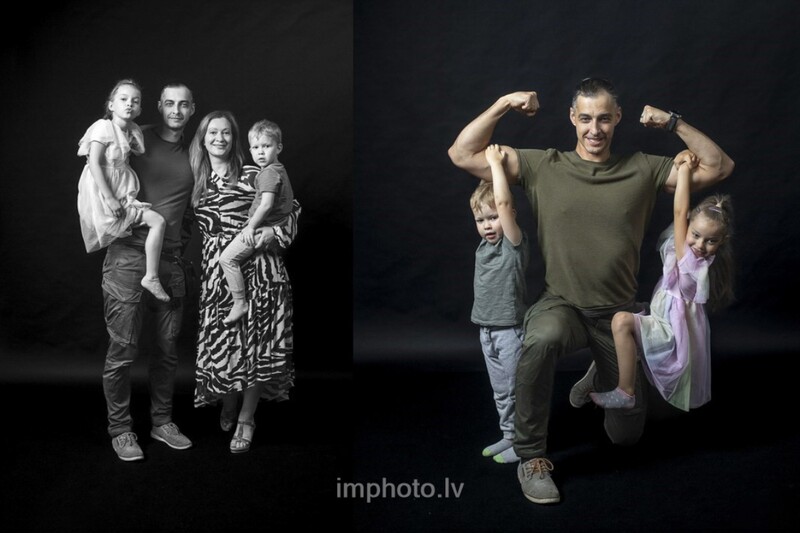 Juodai balta ir spalvota fotosesija be fotografo studijoje „Im photo“ Rygoje