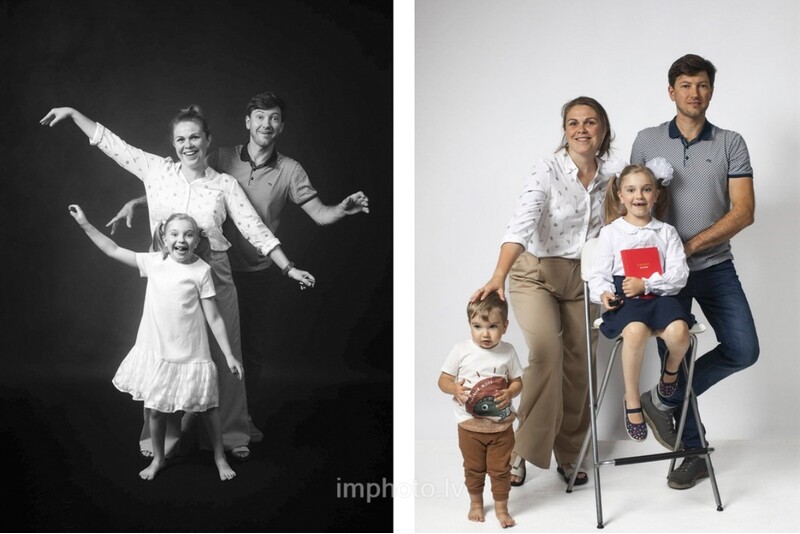Juodai balta ir spalvota fotosesija be fotografo studijoje „Im photo“ Rygoje