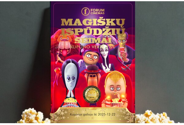 Kino dovanų kuponas „Forum Cinemas“ šeimai