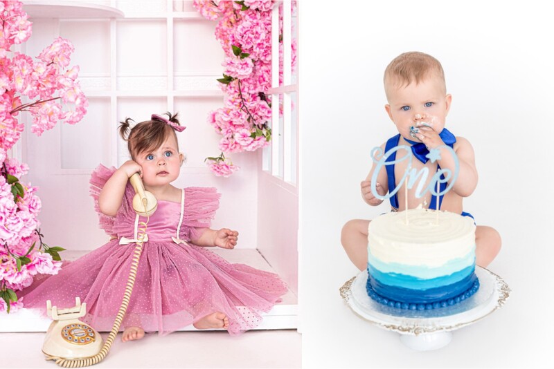 Vaikiška gimtadienio ar „Cake Smash“ fotosesija studijoje su „NEL fotografija“ Kaune