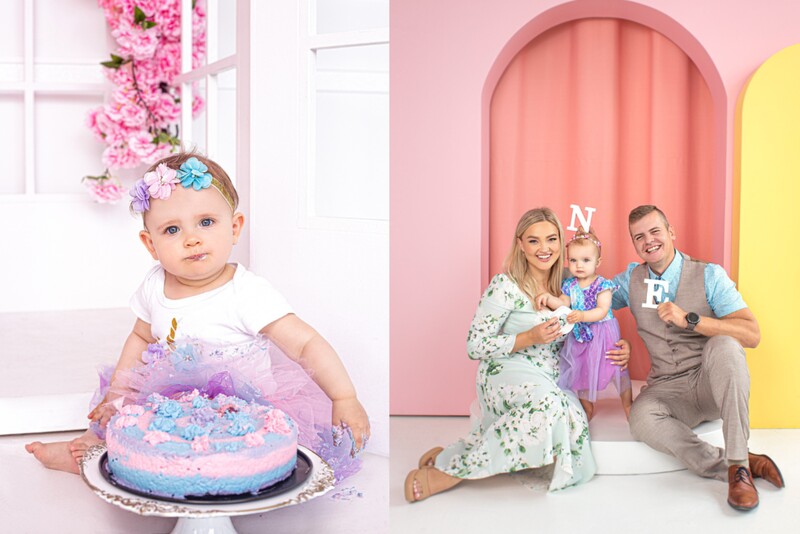 Vaikiška gimtadienio ar „Cake Smash“ fotosesija studijoje su „NEL fotografija“ Kaune