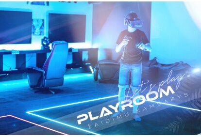 Virtualios realybės žaidimas „Playroom“ žaidimų kambaryje
