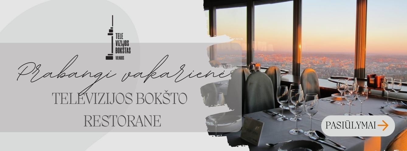 Prabangi vakarienė Televizijos bokšte